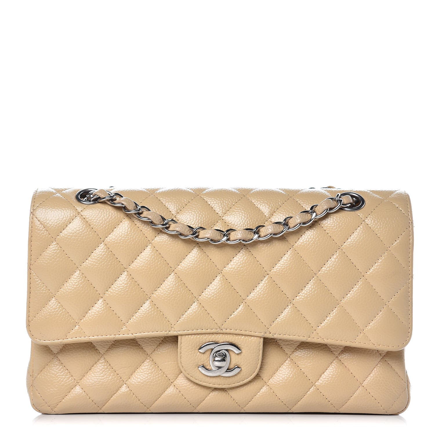 Chanel Caviar Quilted Medium Double Flap Beige Clair 1 of 16