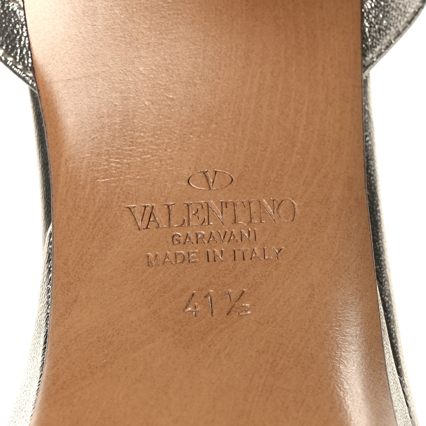 Metallic Nappa Rockstud 35/75mm Platform Sandals 41.5 Skin