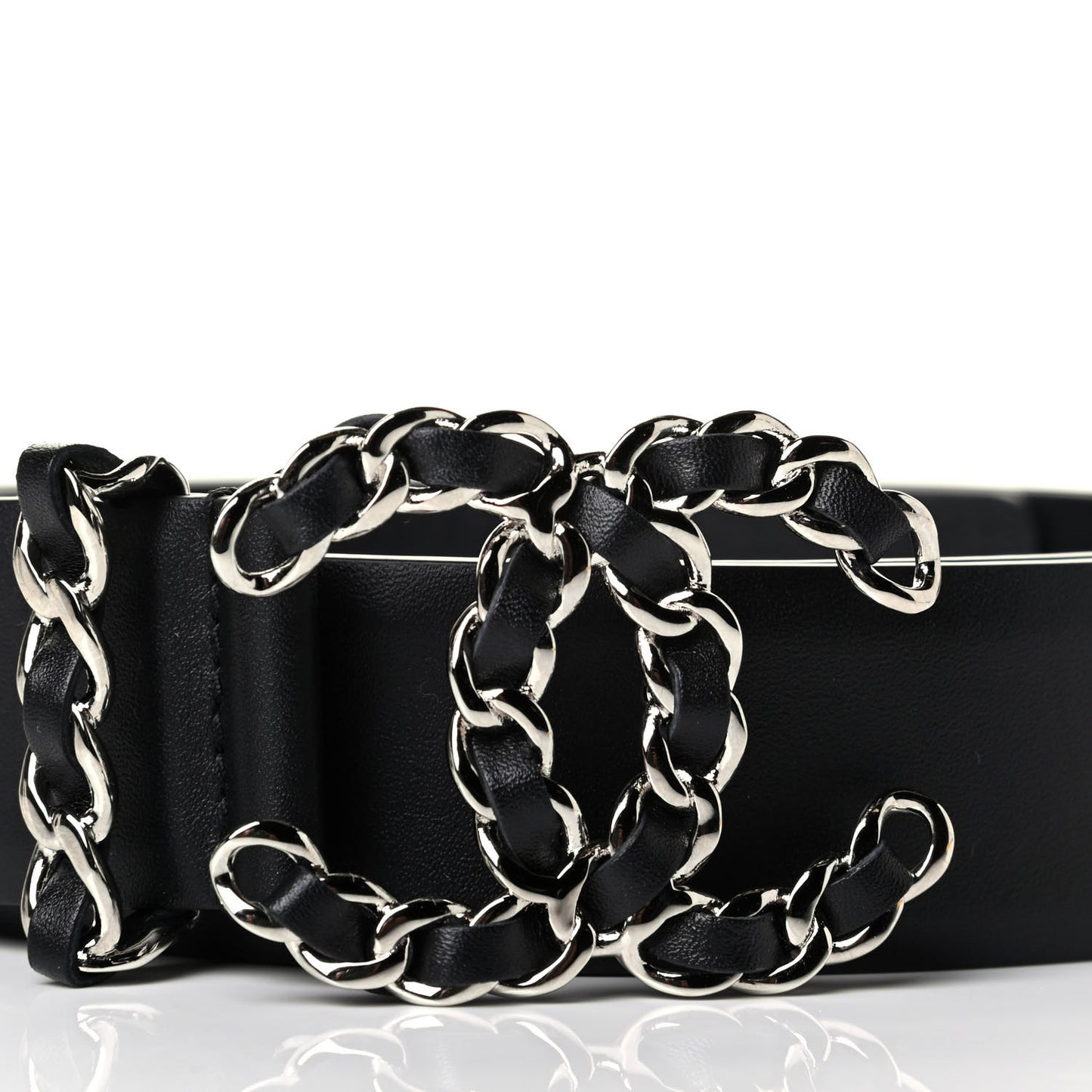 Calfskin CC Chain Belt 90 36 Black