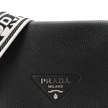 Prada Vitello Daino Soft Flap Crossbody Black 8 of 10