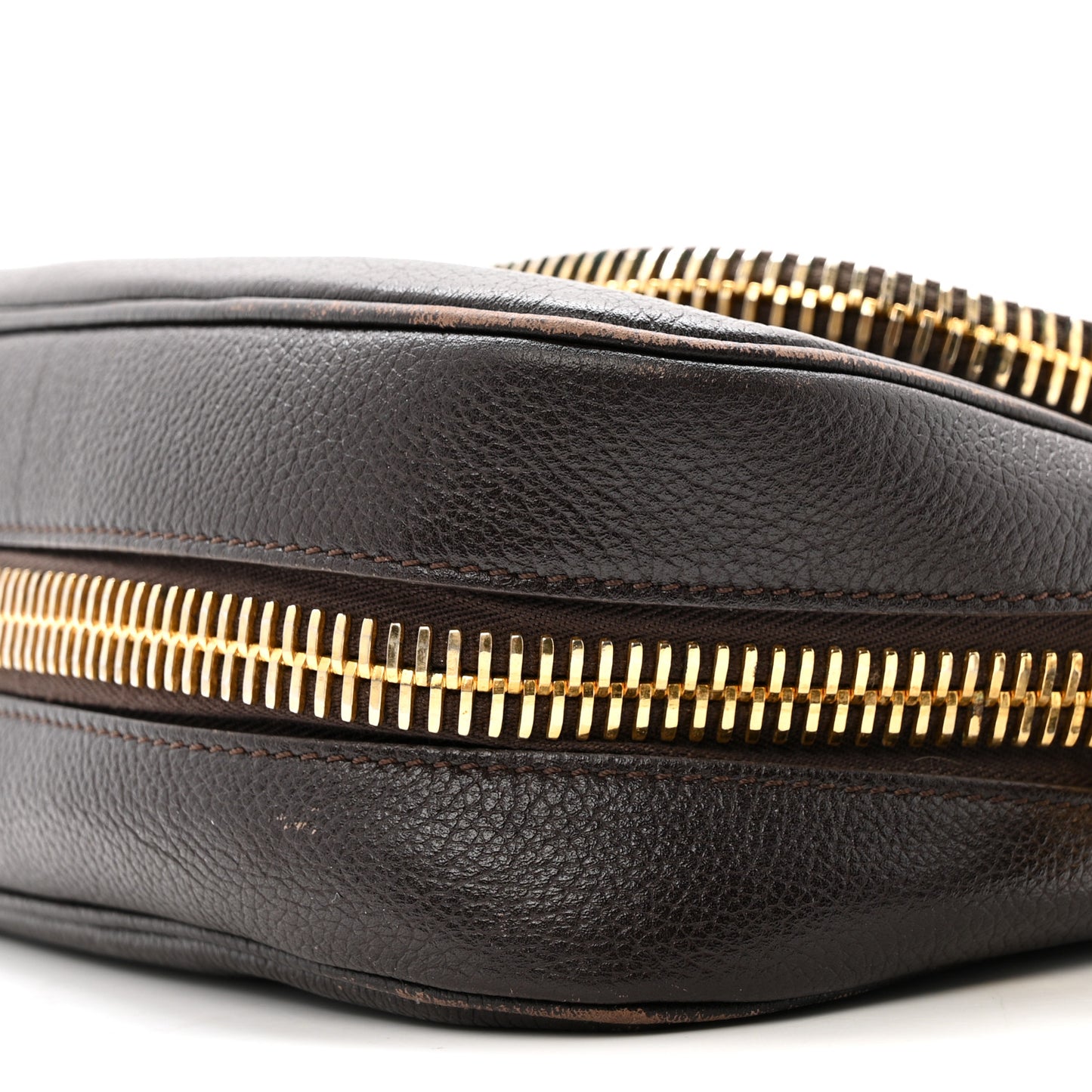 Grained Calfskin Medium Jennifer Crossbody Bag Brown