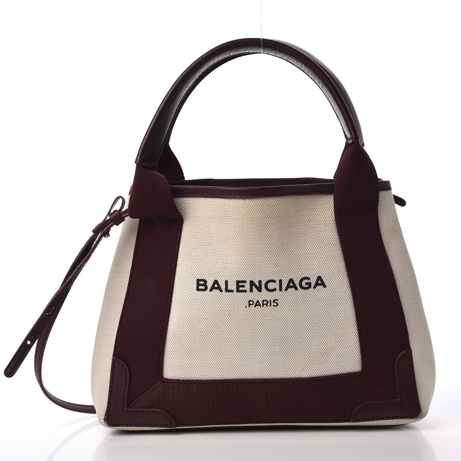 Balenciaga Cotton Canvas Calfskin Navy Cabas XS Natural Rouge Pourpre 2 of 12