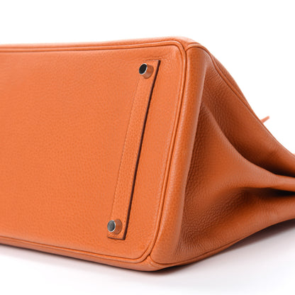 Hermes Taurillon Clemence Birkin 35 Orange 7 of 10