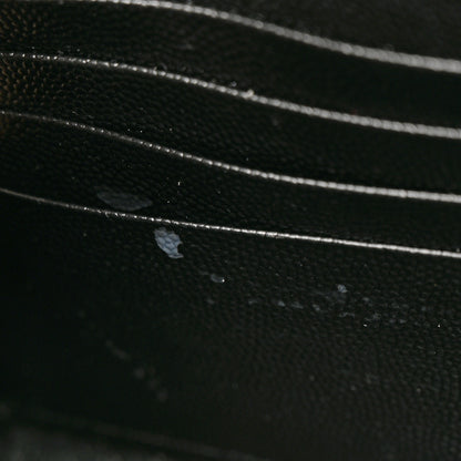 Saint Laurent Grain De Poudre Matelasse Chevron Monogram Chain Wallet Black 10 of 11