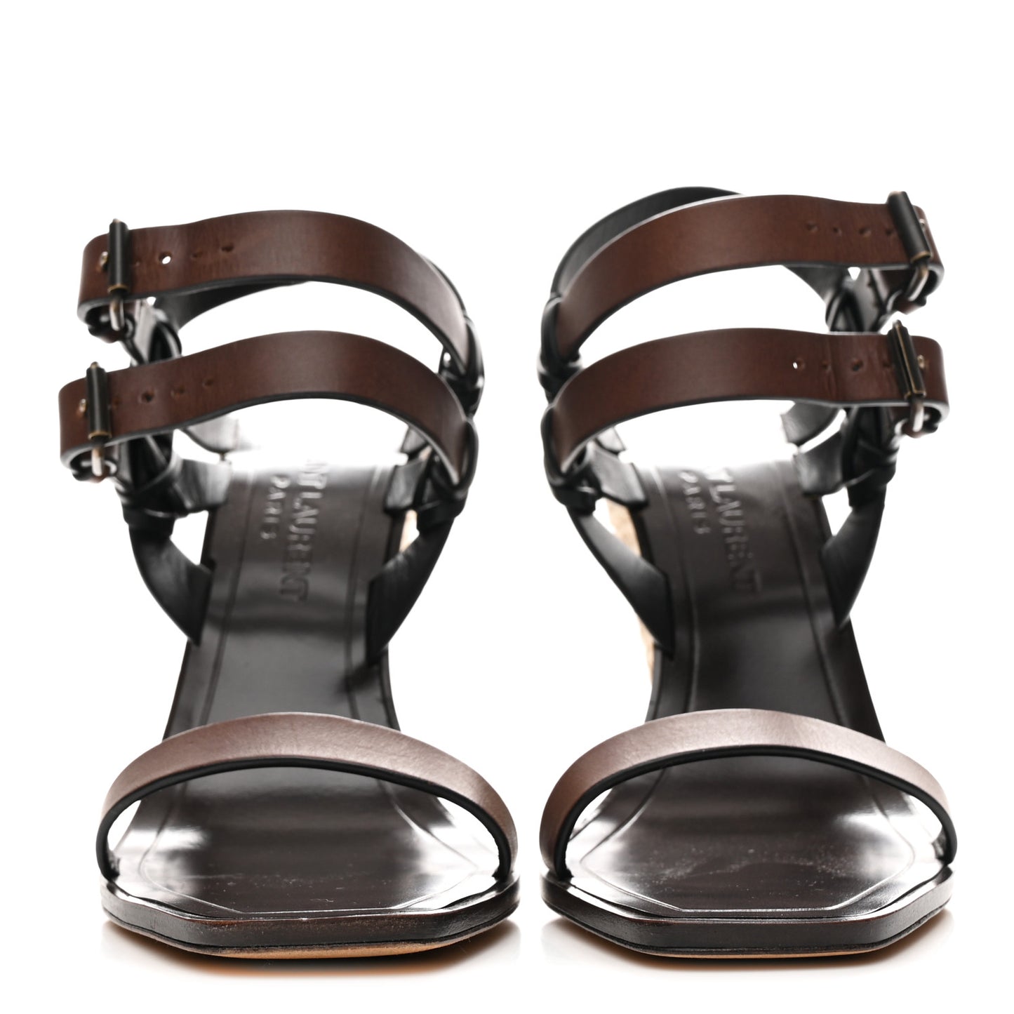 Calfskin Espadrille Wedges 35 Brown