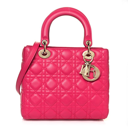 Christian Dior Lambskin Cannage Medium Lady Dior Pink 1 of 11