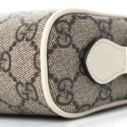Gucci GG Supreme Monogram Textured Calfskin Web Mini Ophidia Shoulder Bag Beige Ebony Mystic White 9 of 9