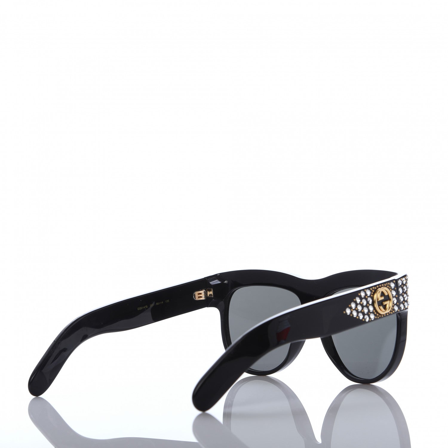 Gucci Acetate Crystal Sunglasses GG0147S Black 4 of 8