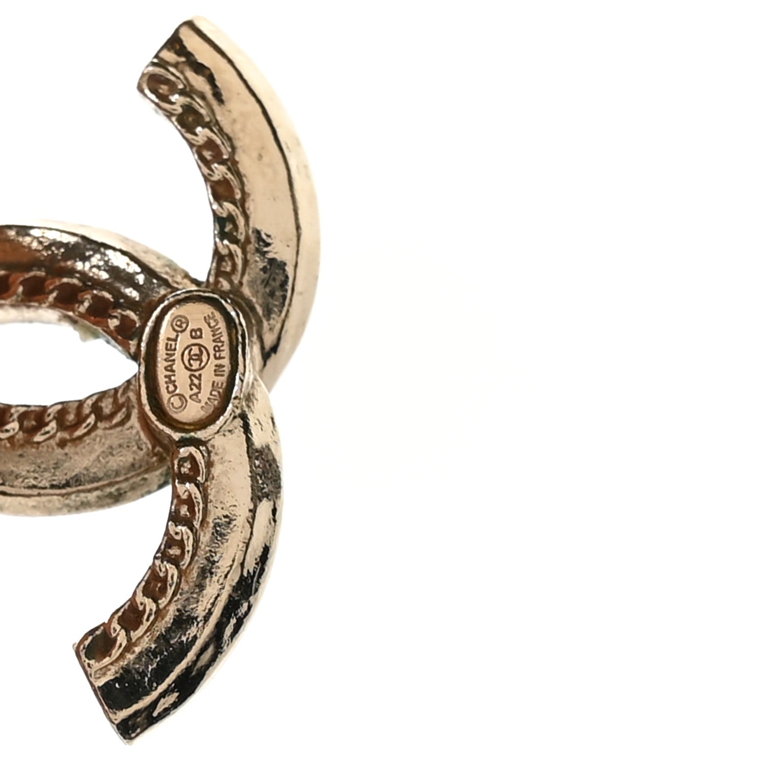 Chanel Crystal CC Earrings Gold 4 of 4