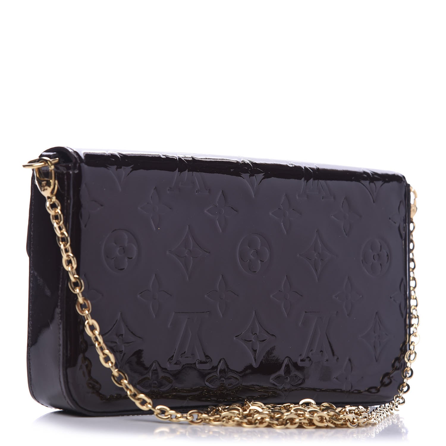 Louis Vuitton Vernis Pochette Felicie Chain Wallet Amarante 2 of 9