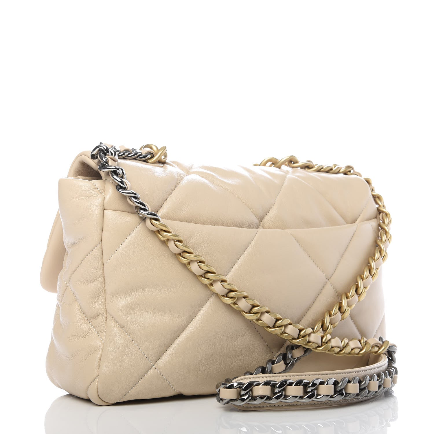 Chanel Quilted Large 19 Flap Beige 3 of 10