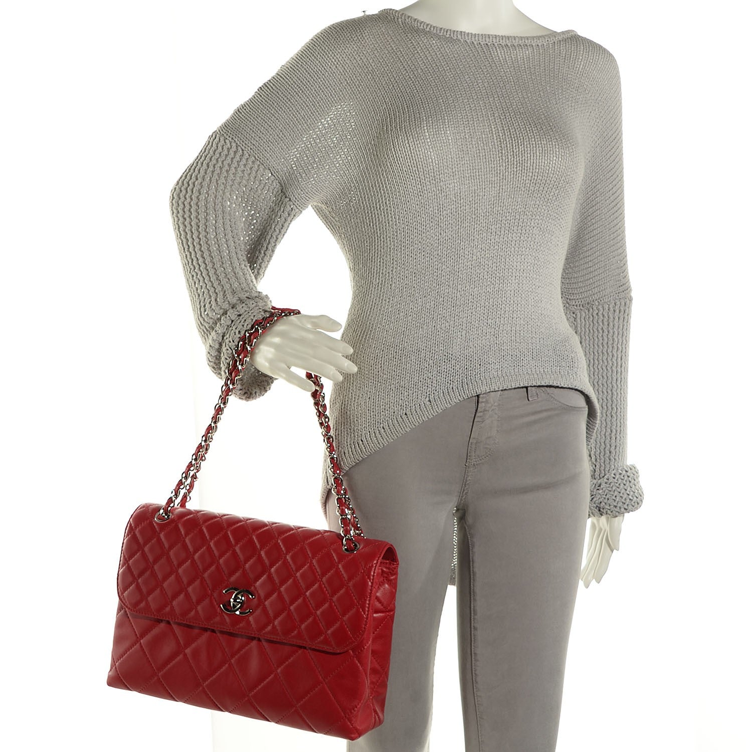 Chanel Calfskin Quilted In The Business Flap Red 2 of 8