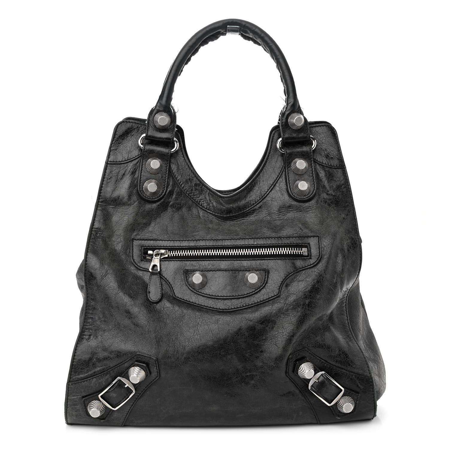 Balenciaga Agneau Giant 21 Silver Hardware Folder Black 2 of 40