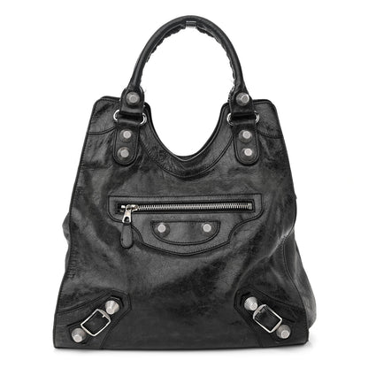 Balenciaga Agneau Giant 21 Silver Hardware Folder Black 2 of 40
