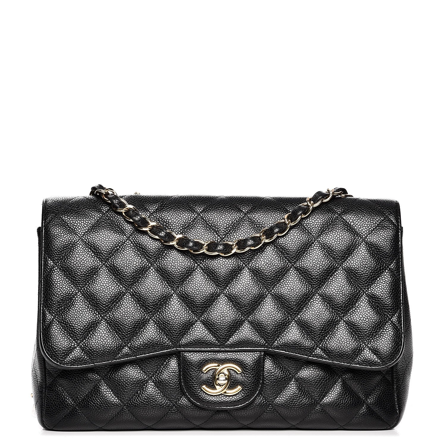 Chanel Caviar Quilted Jumbo Single Flap Black 1 of 13
