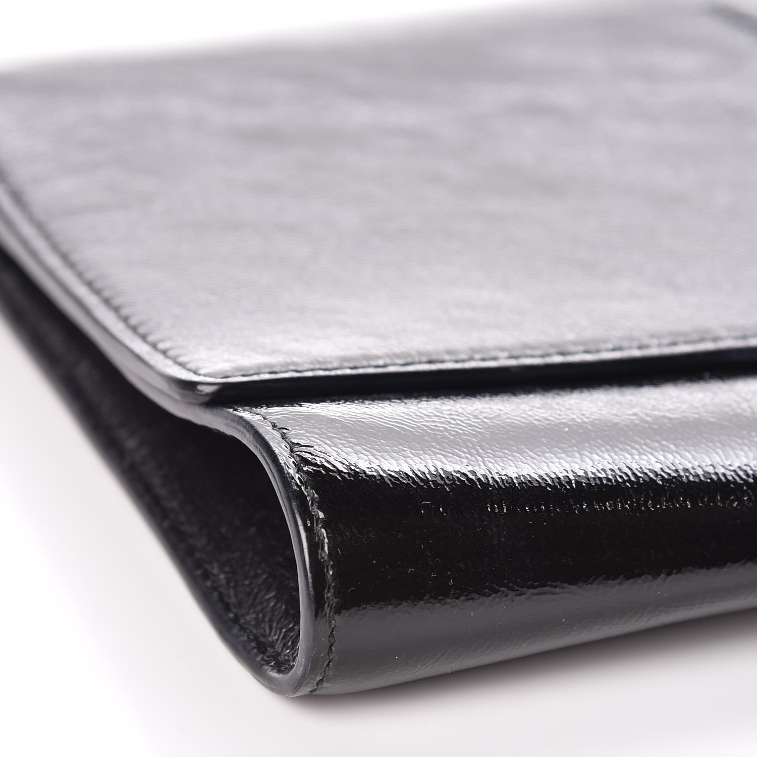Saint Laurent Textured Patent Monogram Large Belle De Jour Clutch Black 8 of 9