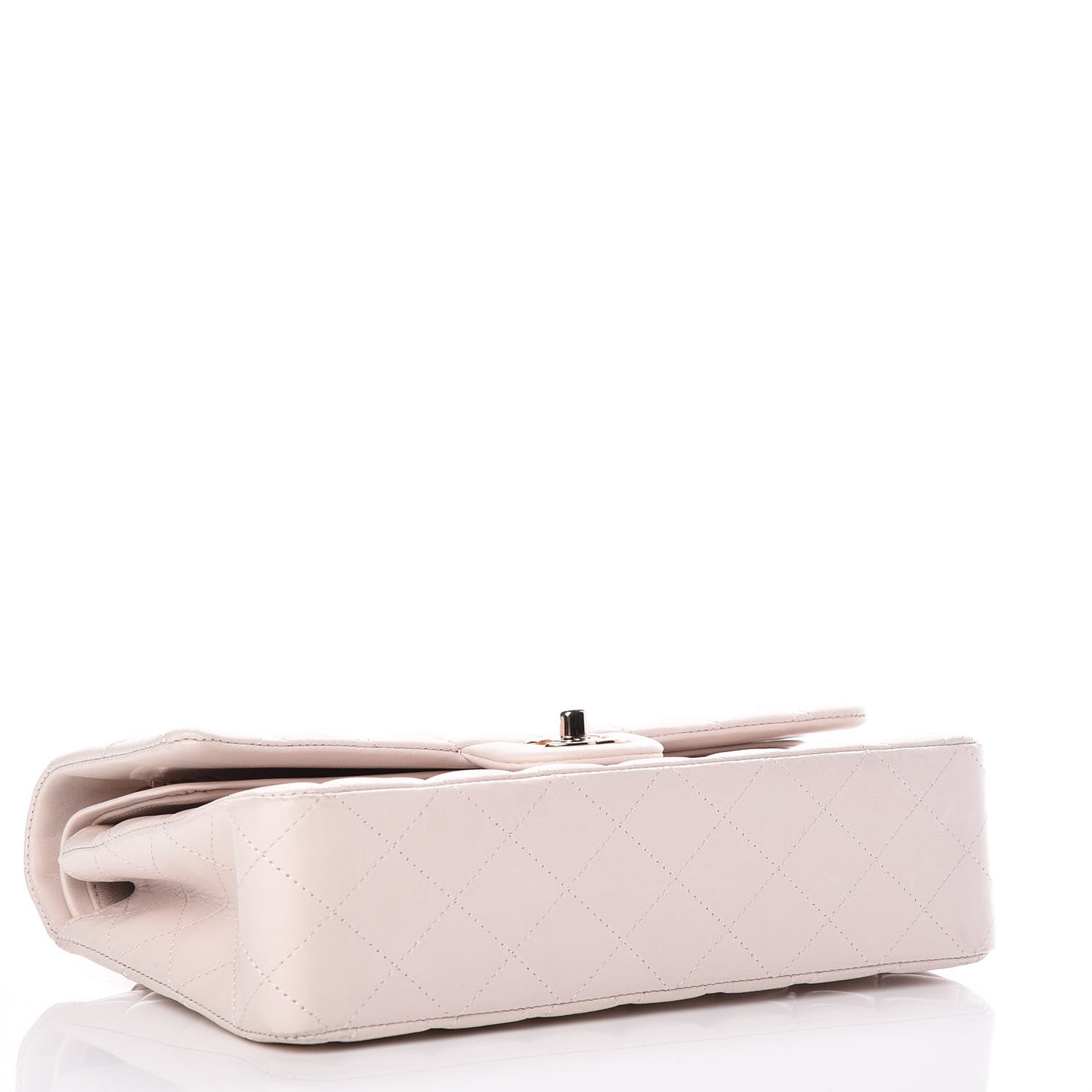Lambskin Quilted Medium Double Flap Light Pink
