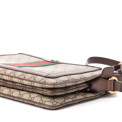 Gucci GG Supreme Monogram Web Medium Ophidia Shoulder Bag Beige New Acero 10 of 11