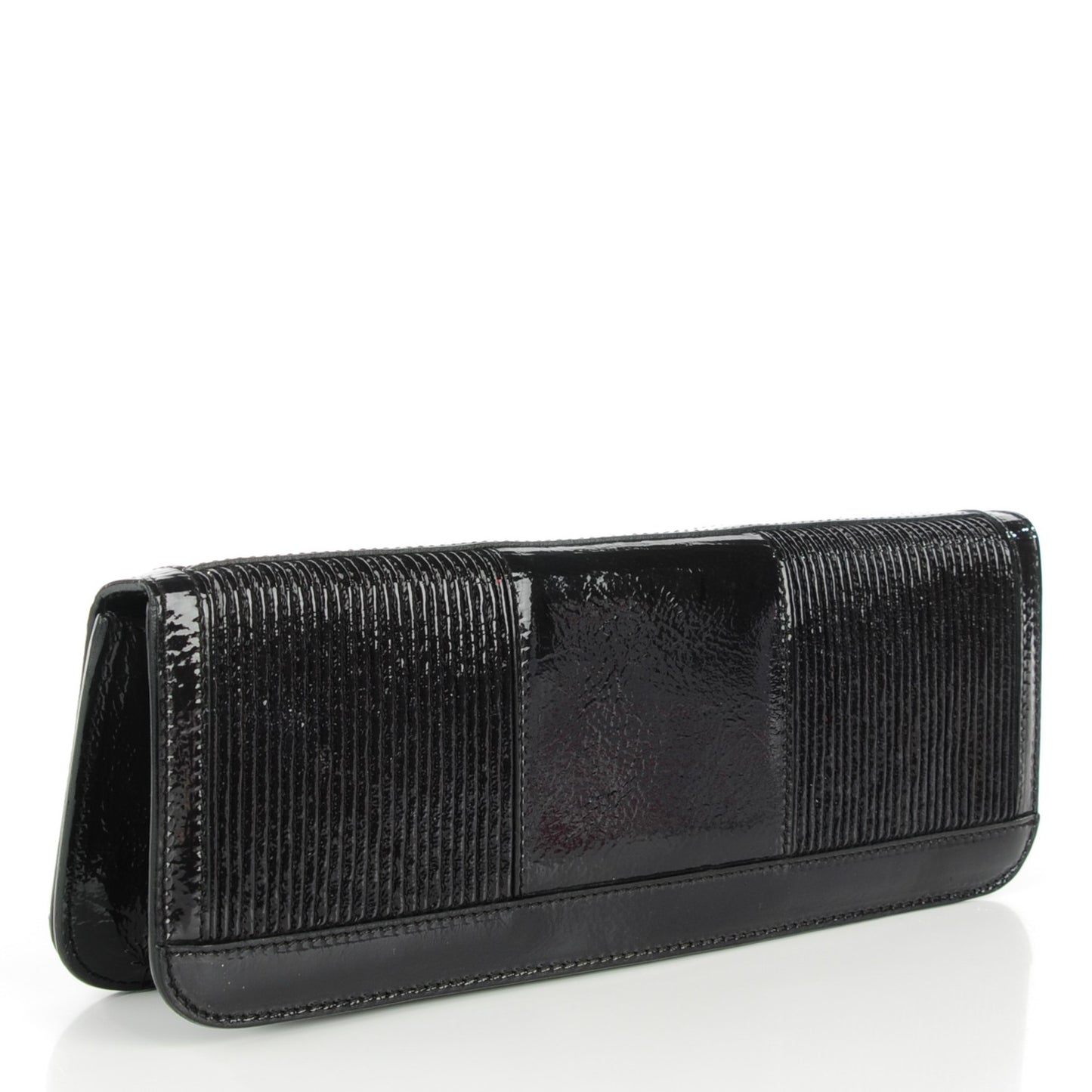 Crinkled Patent Bracelet Clutch Bag Purple