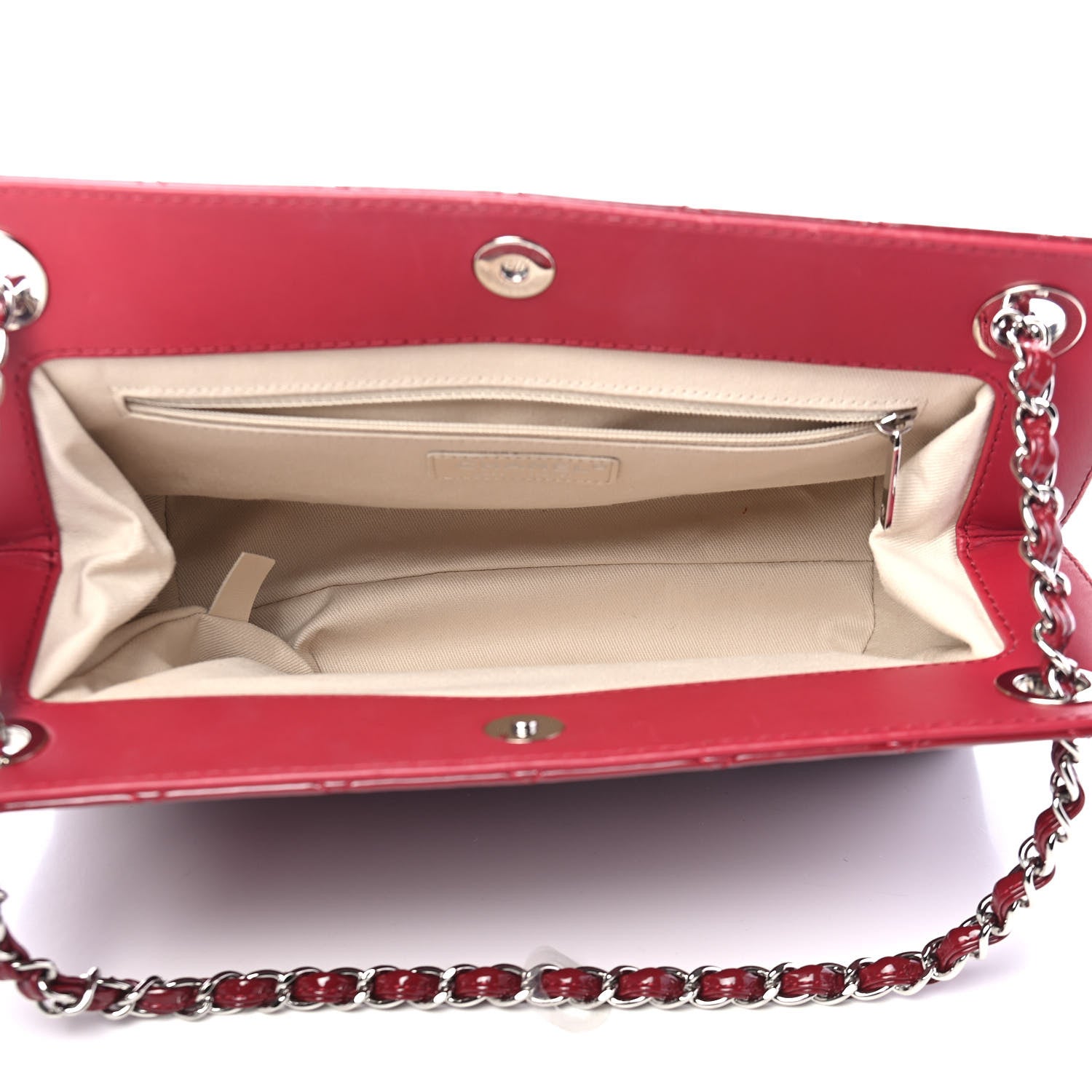 Chanel Patent Quilted Timeless CC Shopping Tote Red 5 of 9