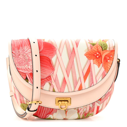 Salvatore Ferragamo SALVATORE FERRAGAMO Nylon Calfskin Vimini Travel Crossbody Bag Pink Lemonade 1 of 10