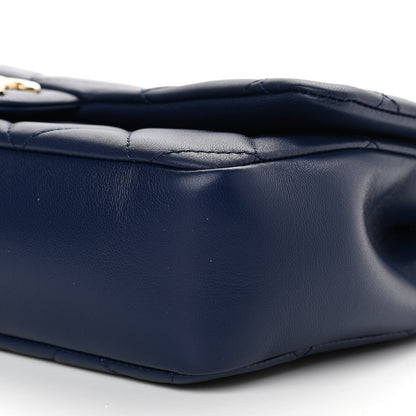 Chanel Lambskin Quilted Resin Bi-Color Chain Flap Bag Navy 10 of 11