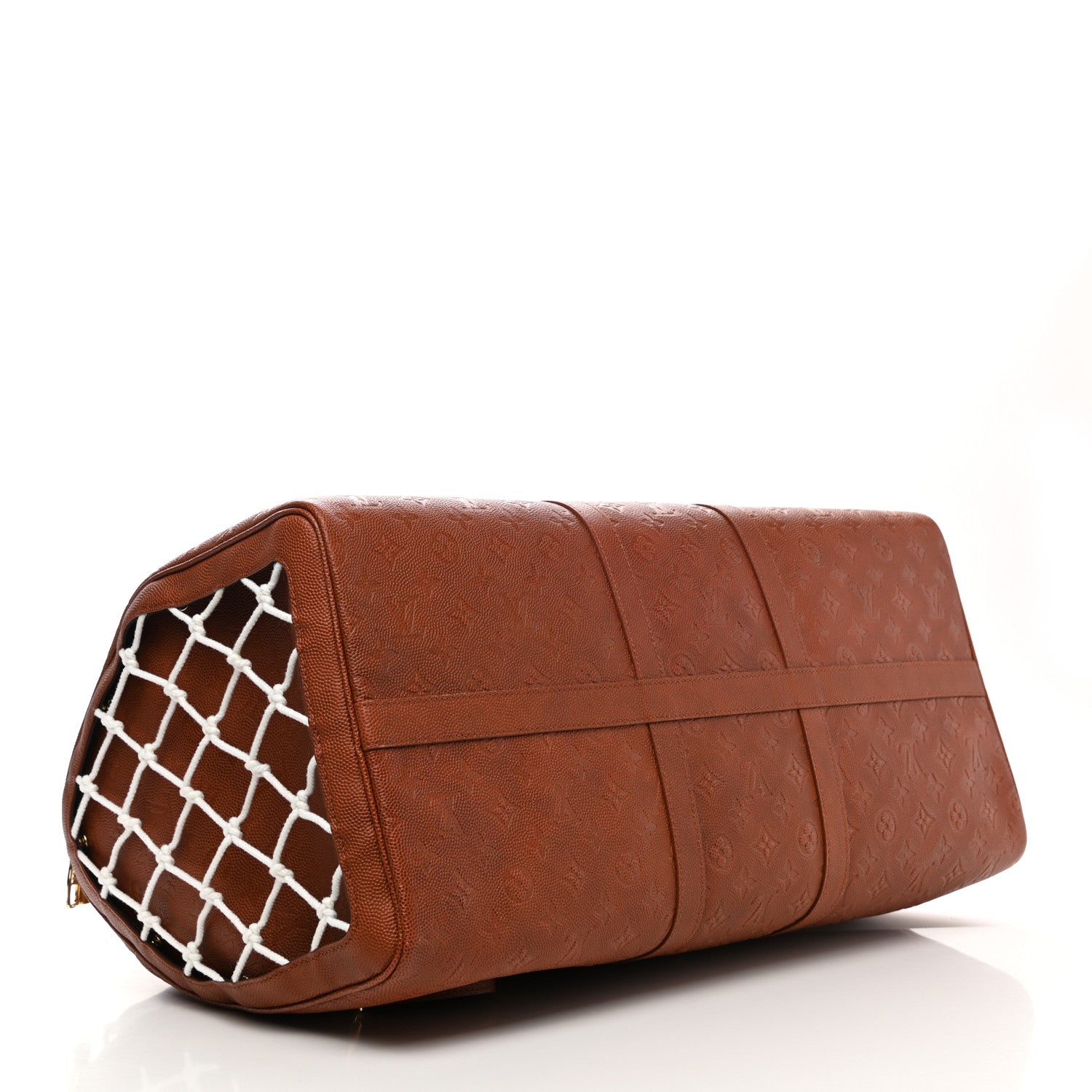 Louis Vuitton X NBA Ball Grain Cowhide Monogram Embossed Keepall 55 Brown 3 of 8