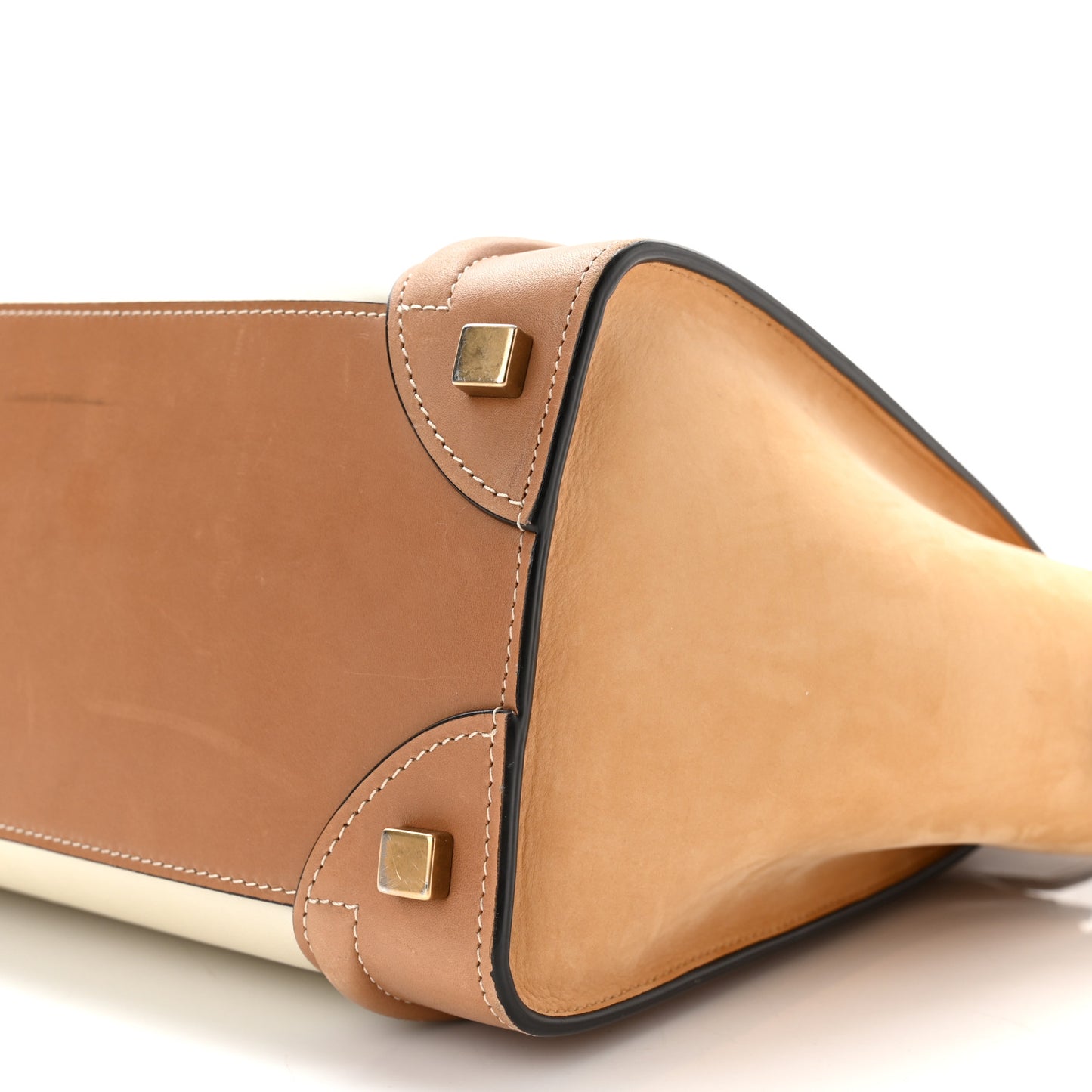 Suede Calfskin Suede Micro Tri-Color Luggage Nude