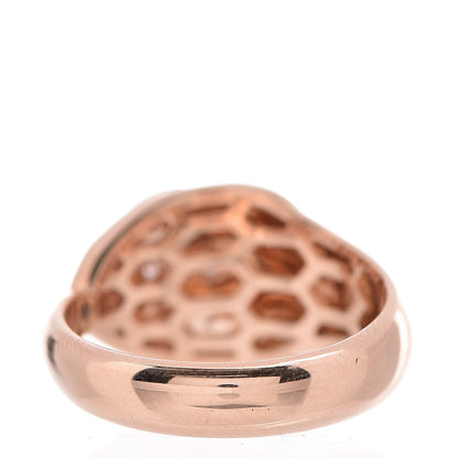Bulgari 18K Rose Gold Diamond Malachite Serpenti Ring 53 6.5 11 of 21
