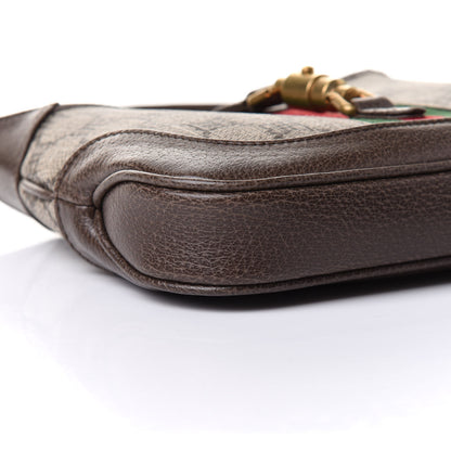 Gucci X BALENCIAGA BB Supreme Monogram Calfskin Web Mini Jackie 1961 Hobo Beige Ebony 9 of 11