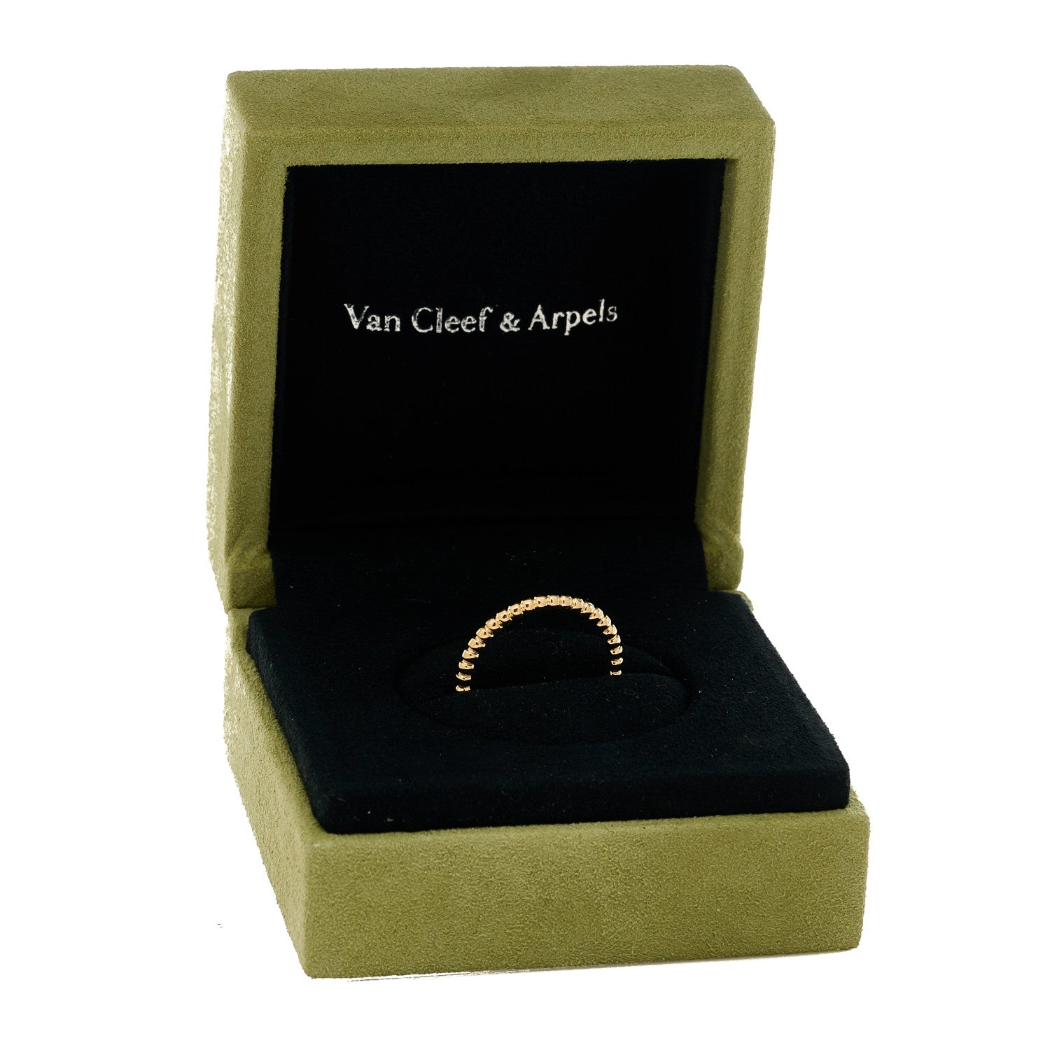Van Cleef & Arpels 18K Yellow Gold Small Perlee Ring 56 7.5