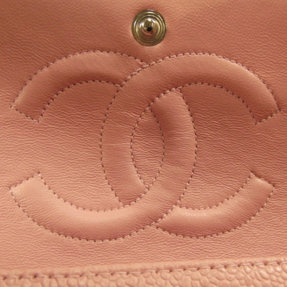 Caviar Medium Double Flap Pink