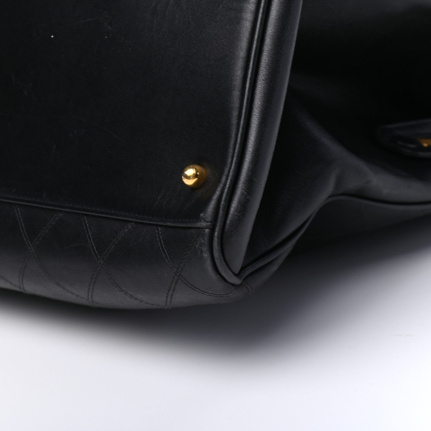 Chanel Calfskin Stitched XL Weekender Black 8 of 8