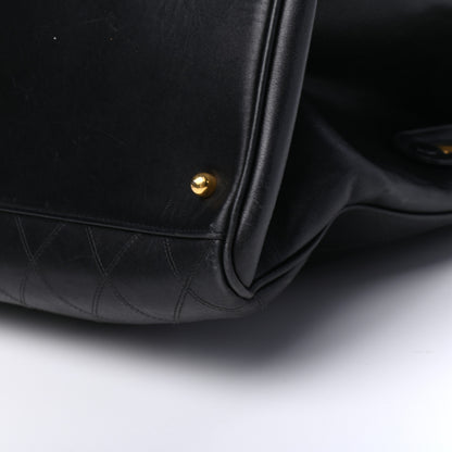 Chanel Calfskin Stitched XL Weekender Black 8 of 8