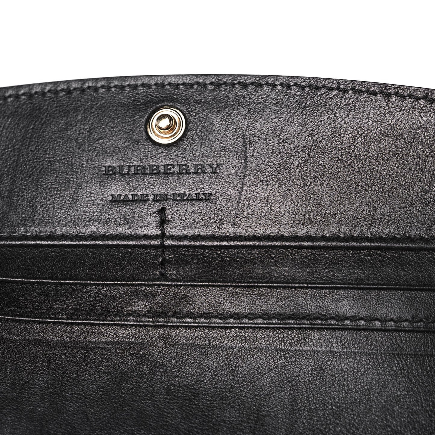 Calfskin House Check Porter Continental Wallet Black