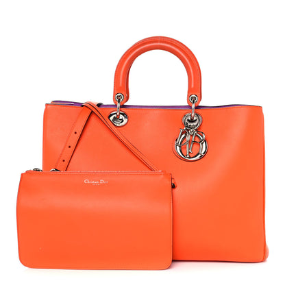 Christian Dior Smooth Calfskin Large Diorissimo Tote Orange Parme 1 of 11