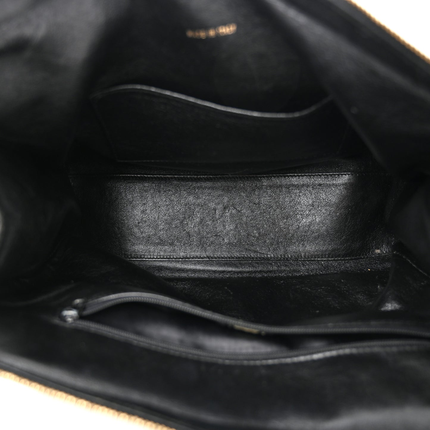 Lambskin Stitched Shoulder Bag Black