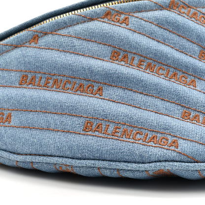 Balenciaga Denim Diagonal Allover Logo XS Souvenir Belt Bag 11 of 11