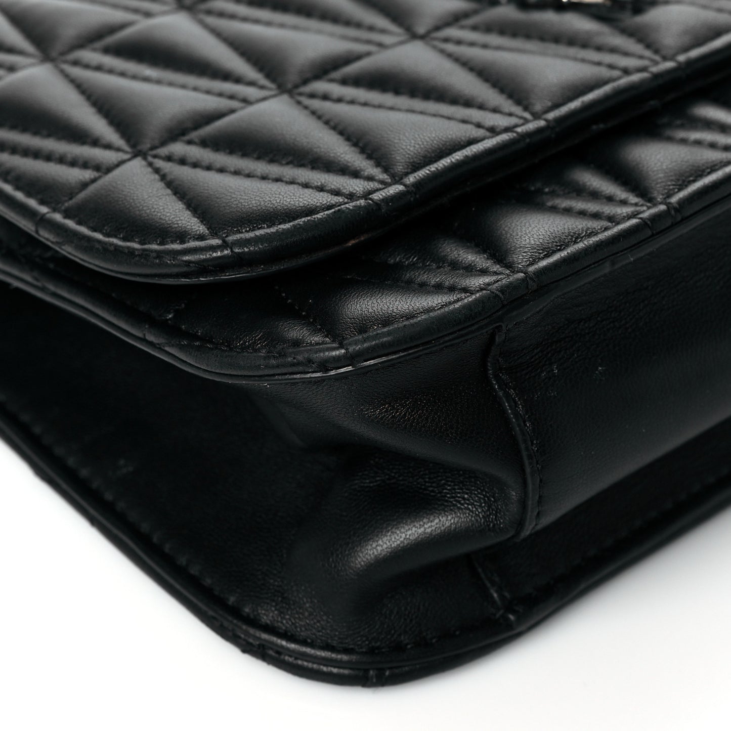 Nappa Quilted Virtus Top Handle Shoulder Bag Grey