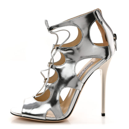 Jimmy Choo Mirror Calfskin Diffuse Pumps 38.5 Silver 1 of 8
