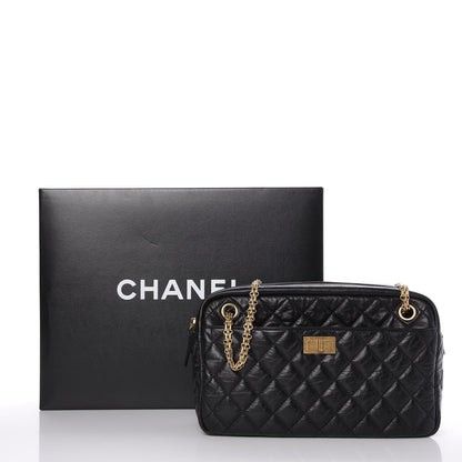 Chanel Aged Calfskin Quilted Medium Reissue Camera Case Black 9 of 9