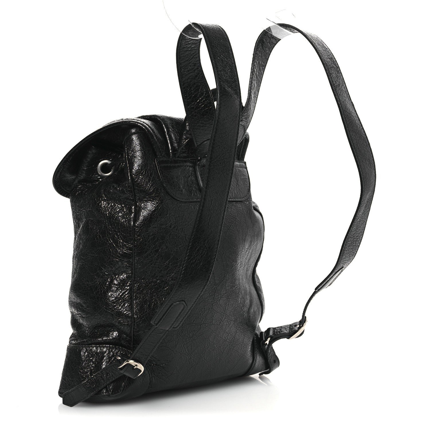 Balenciaga Agneau Silver Metallic Edge Hardware Backpack Black 4 of 14