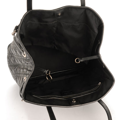 Christian Dior Coated Canvas Cannage Medium Panarea Tote Black 5 of 8