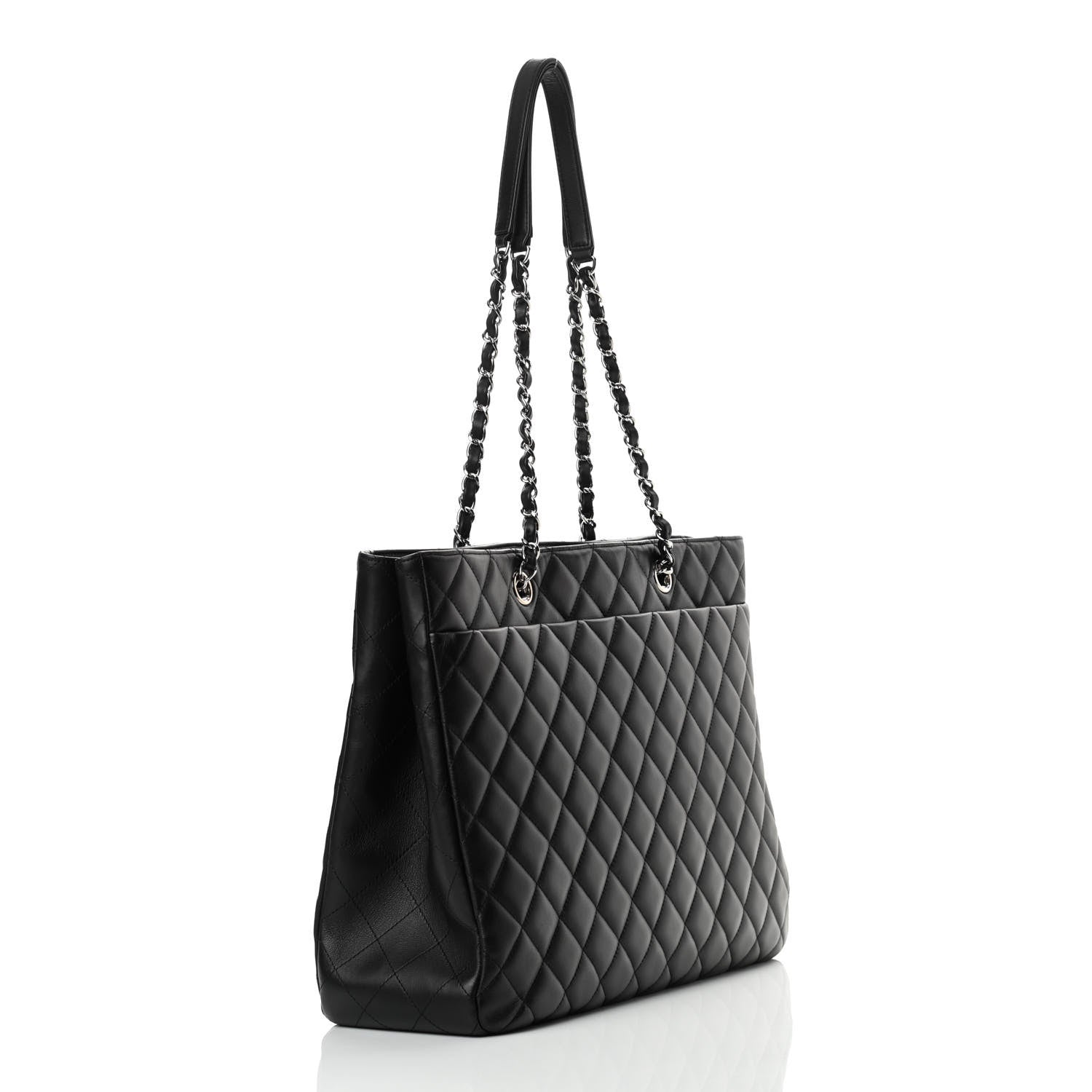 Chanel Calfskin Quilted Large Classic Shopping Tote Black 3 of 10