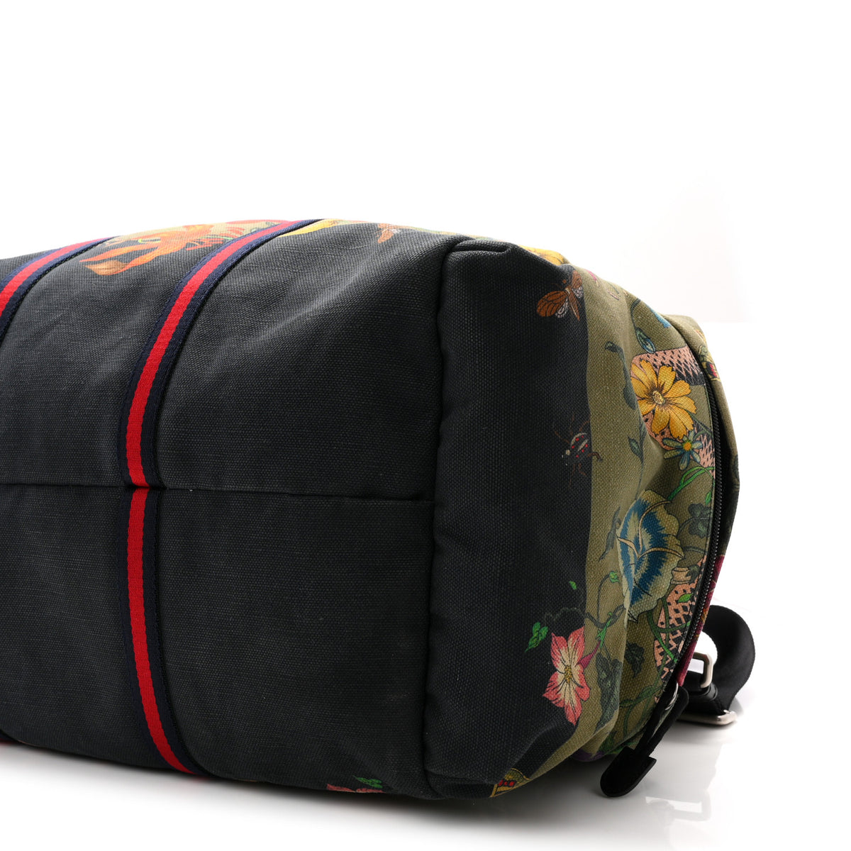 Canvas Web Floral Animal Large Carry On Duffle Khaki Green Multicolor