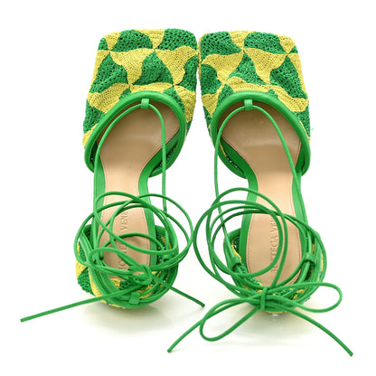 Bottega Veneta Crochet Stretch Ankle Tie Sandals 37 Kiwi Parakeet 5 of 8