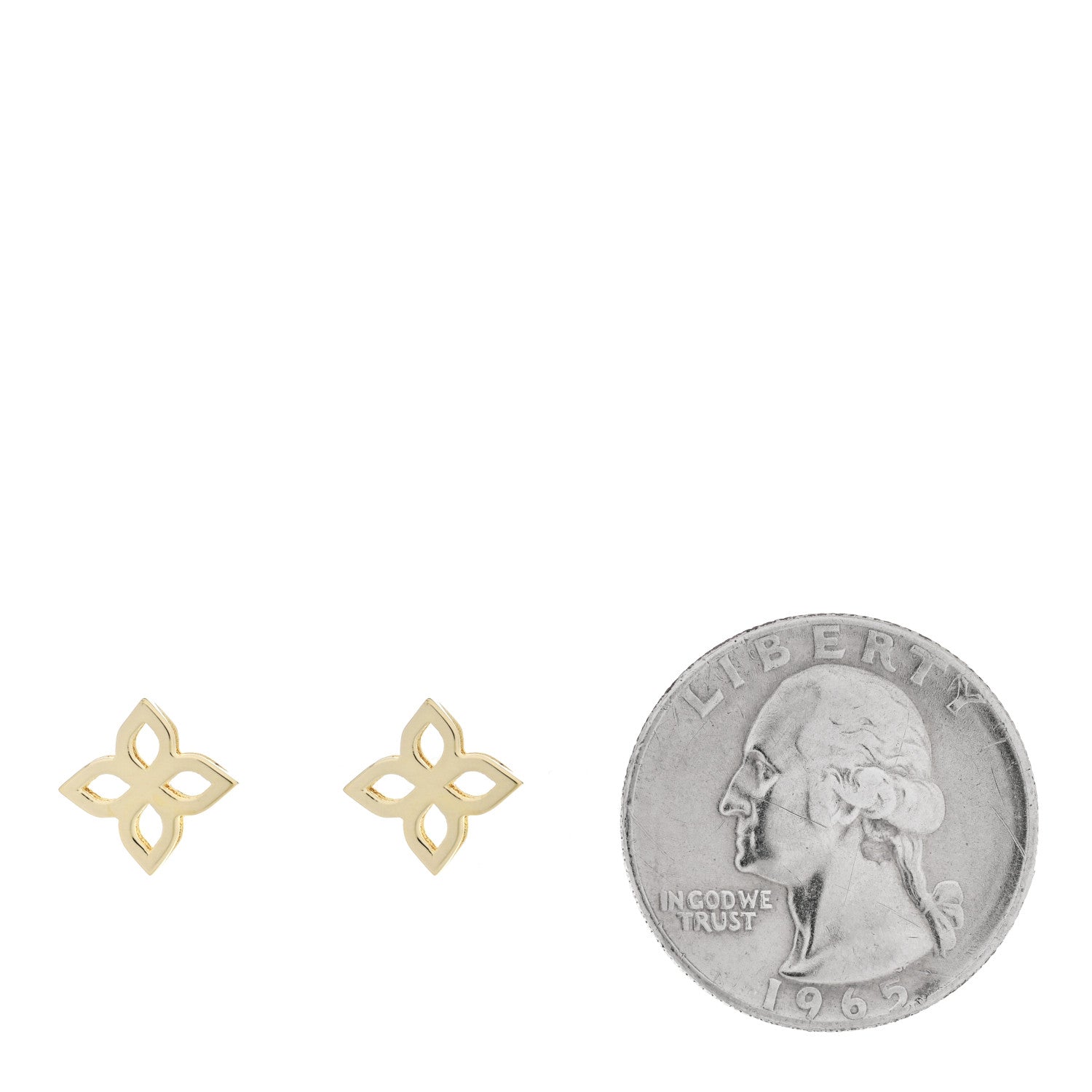 Roberto Coin 18K Yellow Gold Medium Princess Flower Outline Stud Earrings 2 of 5