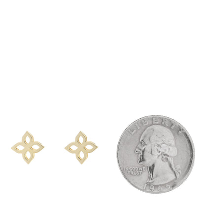 Roberto Coin 18K Yellow Gold Medium Princess Flower Outline Stud Earrings 2 of 5