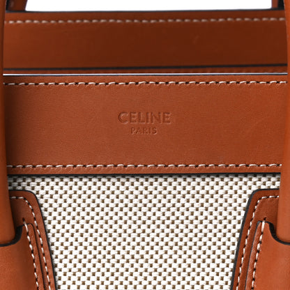 Celine Textile Smooth Calfskin Nano Luggage Tan White 9 of 9