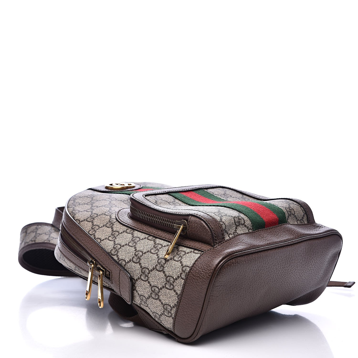 Gucci GG Supreme Monogram Calfskin Web Small Ophidia Day Backpack Beige Ebony New Acero 4 of 13